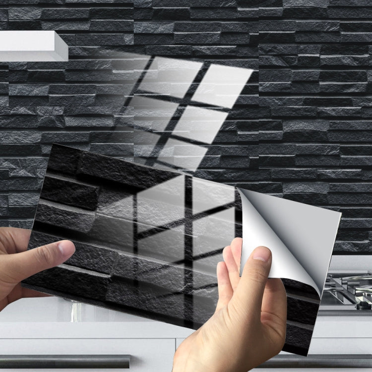 12 PCS 10 x 20cm Brick Pattern Crystal Film Glossy Tile Sticker Floor Sticker(Kit037) - Wall Tile Stickers by PMC TechLife | Online Shopping South Africa | PMC TechLife