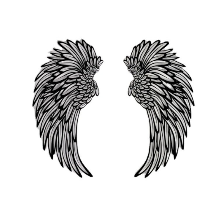 1pair 30cm Double Sided Black Engraved Metal Angel Wings Wall Hanging Decoration Without Lights - Ornaments by PMC Jewellery | Online Shopping South Africa | PMC Jewellery