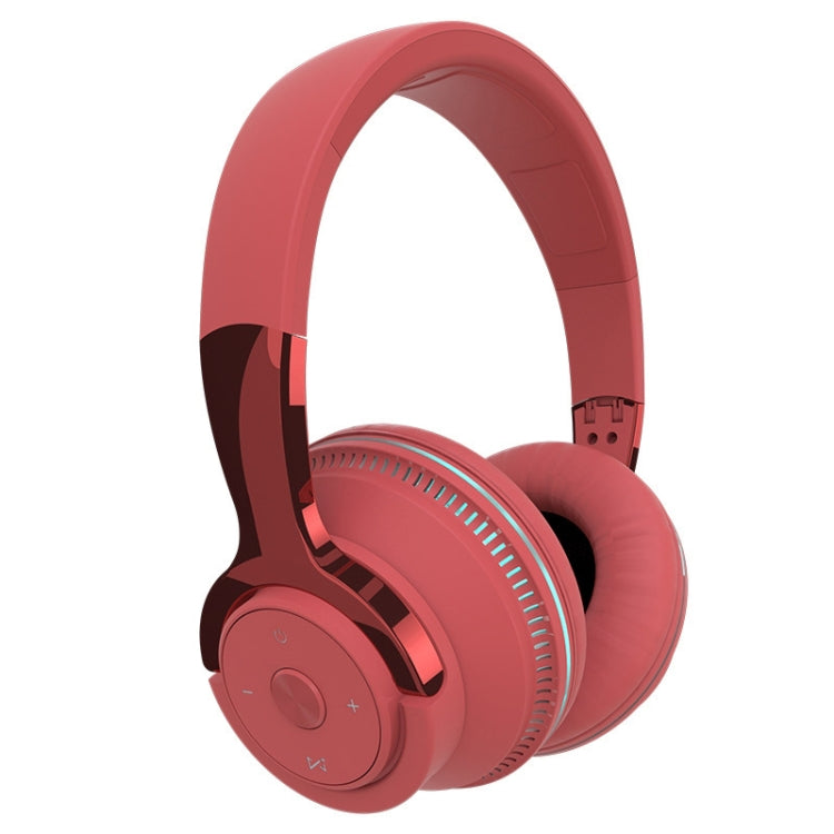 H2 Colorful Luminous Subwoofer Folding Retractable Card Wireless Bluetooth Headset(Red) - Headset & Headphone by PMC TechLife | Online Shopping South Africa | PMC TechLife