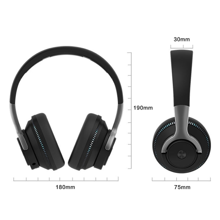 H2 Colorful Luminous Subwoofer Folding Retractable Card Wireless Bluetooth Headset(White) - Headset & Headphone by PMC TechLife | Online Shopping South Africa | PMC TechLife