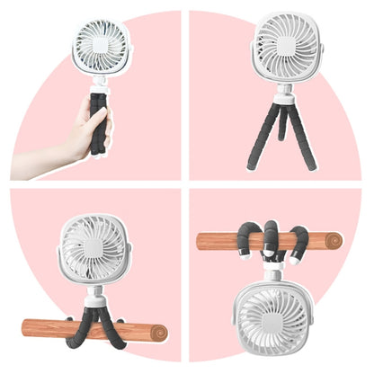 Octopus Stroller Deformation Fan Desktop Portable Handheld USB Small Fan, Colour: 1200mAh Black - Electric Fans by PMC Jewellery | Online Shopping South Africa | PMC Jewellery