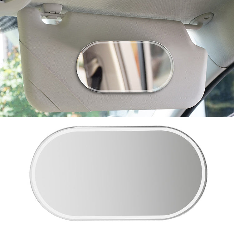 Sun Visor High-Definition Mirror Stainless Steel Makeup Mirror Oval Large - Interior Mirrors by PMC TechLife | Online Shopping South Africa | PMC TechLife