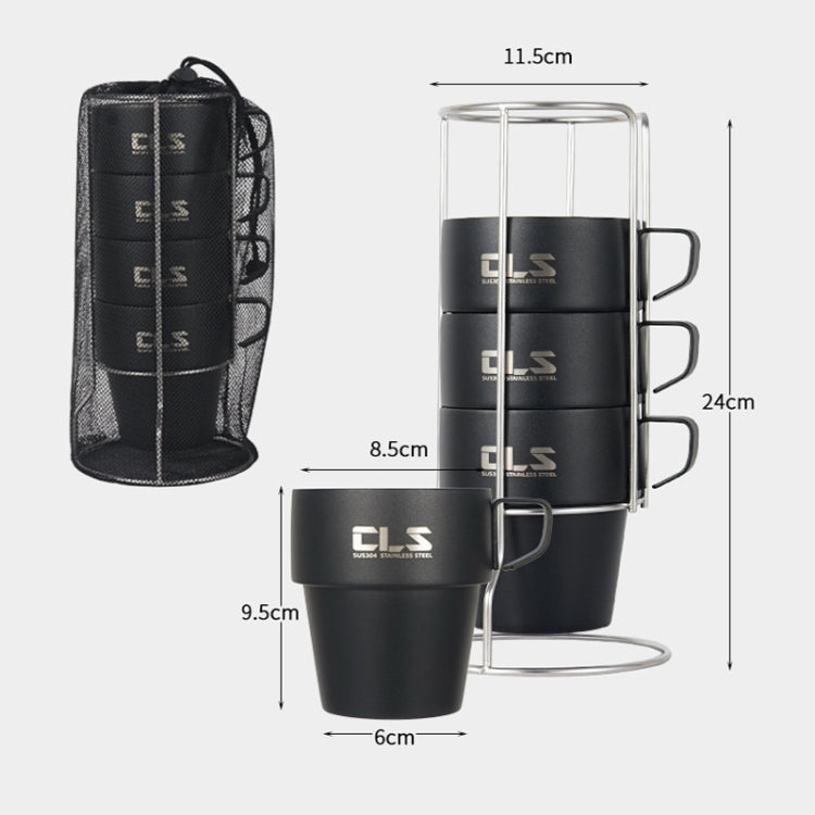 CLS 4 in 1 Outdoor 304 Stainless Steel Camping Cup(300ml) - Cookwares & Tablewares by CLS | Online Shopping South Africa | PMC Jewellery