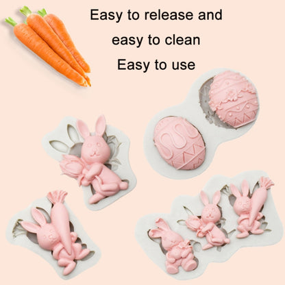 2 PCS Easter Bunny Egg Chocolate Baking Clay Silicone Mold, Specification: Double Egg - Arts & Crafts by PMC Jewellery | Online Shopping South Africa | PMC Jewellery