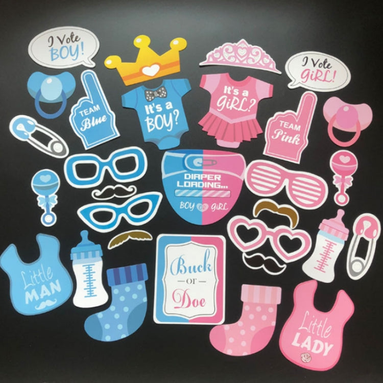 3 Sets Baby Birthday Party Gender Reveal Stickers Photo Props(25PCS/Set Boys Suit) - Holiday Decorations by PMC Jewellery | Online Shopping South Africa | PMC Jewellery