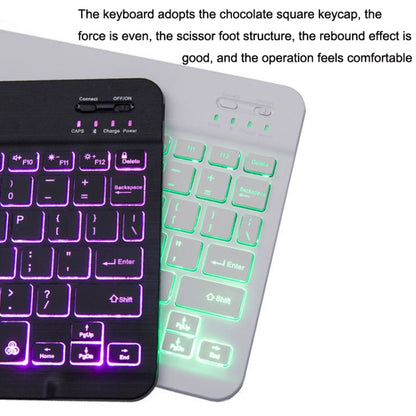 78 Keys 10 Inch RGB Colorful Backlit Bluetooth Keyboard For Mobile Phone / Tablet(Black) - Wireless Keyboard by PMC Jewellery | Online Shopping South Africa | PMC Jewellery