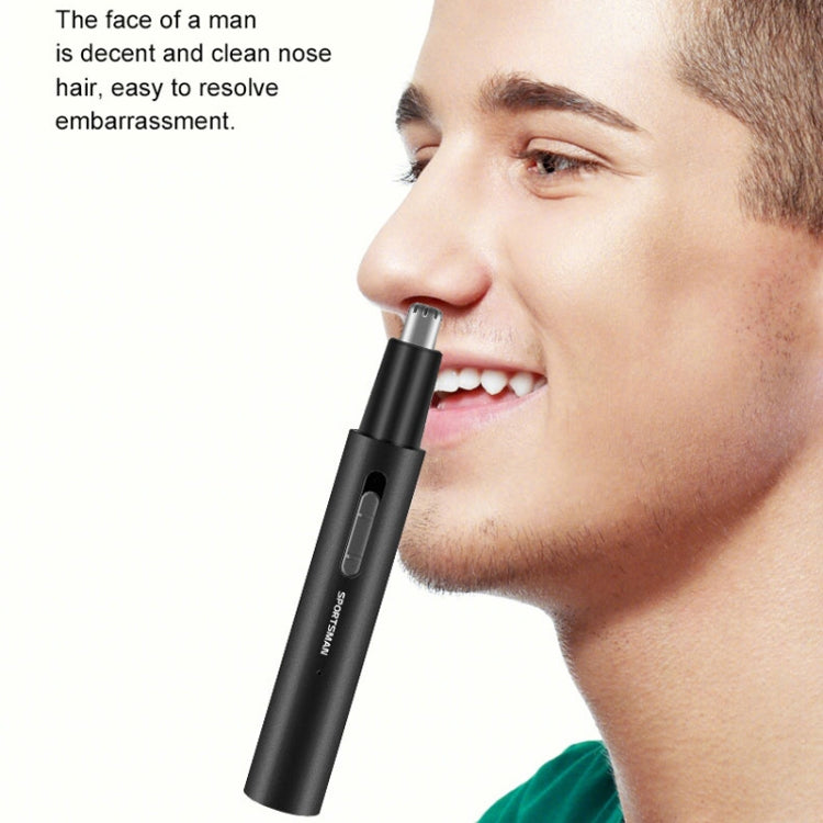 SPORTSMAN Metal Aluminum Tube Body Rechargeable Nose Hair Device, Style: Sideburns 2 In 1(Black) - Electric Shavers by PMC Jewellery | Online Shopping South Africa | PMC Jewellery