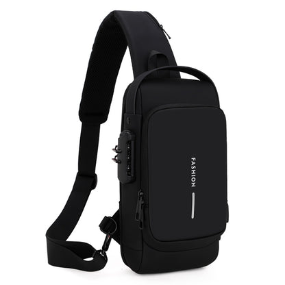 Men Multifunctional Waterproof Password Anti-theft Chest Bag(Black) - Crossbody Bags by PMC Jewellery | Online Shopping South Africa | PMC Jewellery