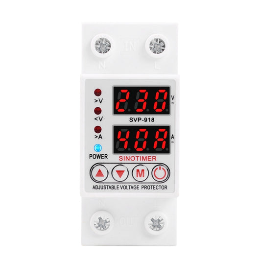 SINOTIMER SVP-918 Adjustable Self-resetting Intelligent  Over-voltage Under-voltage Protector, Current:  40A - Other Tester Tool by SINOTIMER | Online Shopping South Africa | PMC Jewellery