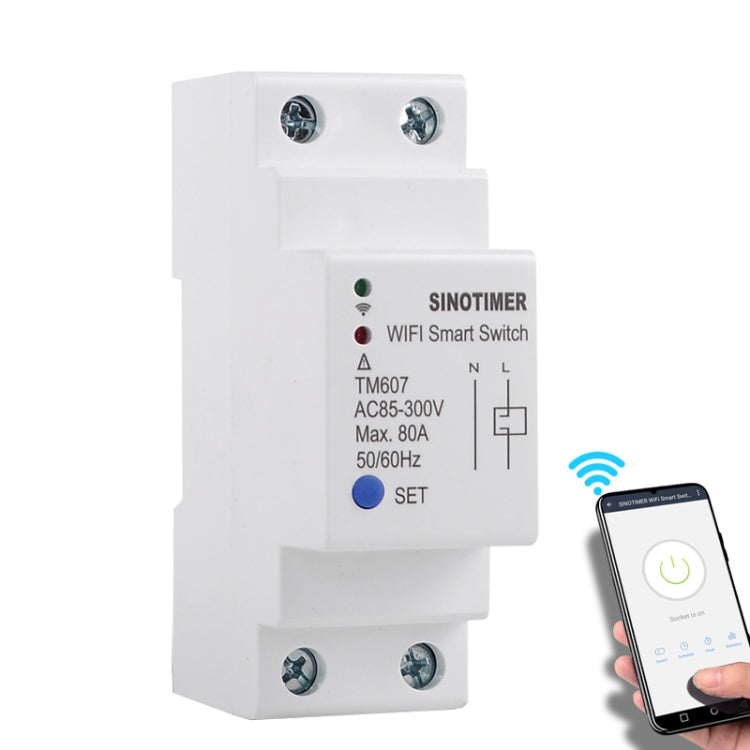 SINOTIMER TM607 Intelligent Wifi Timer Mobile App Home Rail Remote Control Time Switch 80A 85-300V - Other Tester Tool by SINOTIMER | Online Shopping South Africa | PMC Jewellery | Buy Now Pay Later Mobicred