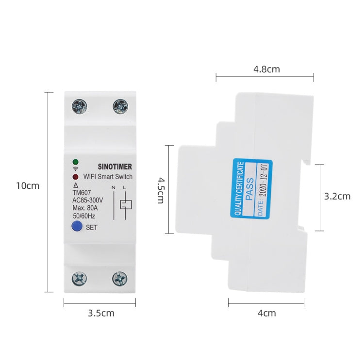 SINOTIMER TM607 Intelligent Wifi Timer Mobile App Home Rail Remote Control Time Switch 80A 85-300V - Other Tester Tool by SINOTIMER | Online Shopping South Africa | PMC Jewellery | Buy Now Pay Later Mobicred