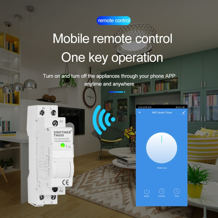 SINOTIMER TM607 Intelligent Wifi Timer Mobile App Home Rail Remote Control Time Switch 80A 85-300V - Other Tester Tool by SINOTIMER | Online Shopping South Africa | PMC Jewellery | Buy Now Pay Later Mobicred