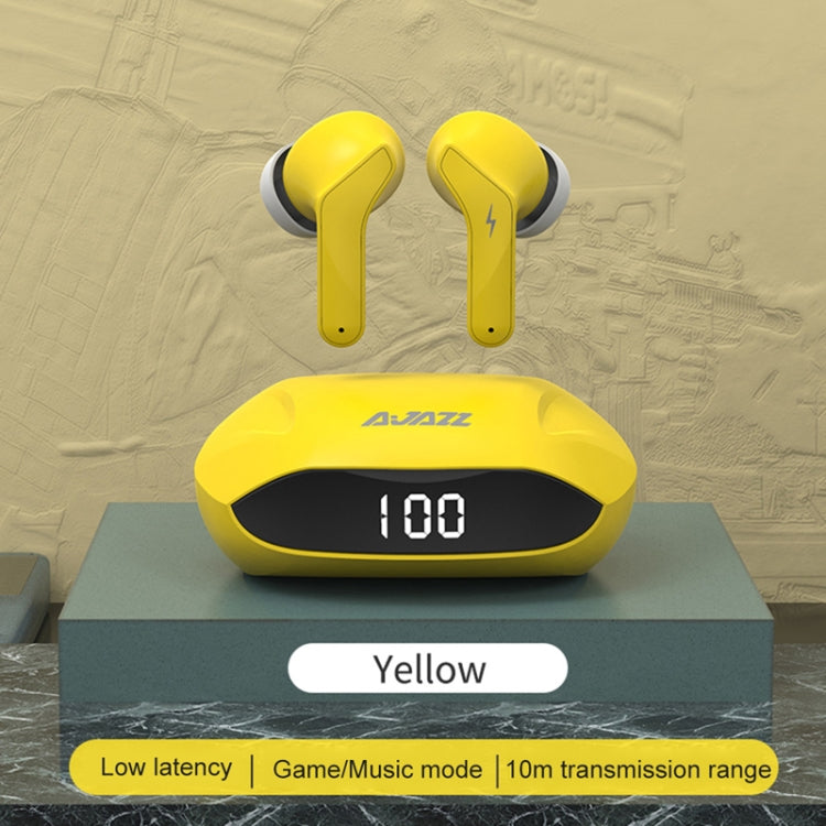 Ajazz  A1 TWS Binaural Stealth Game Noise-cancelling Wireless Bluetooth Earphone(Yellow) - Bluetooth Earphone by Ajazz | Online Shopping South Africa | PMC Jewellery