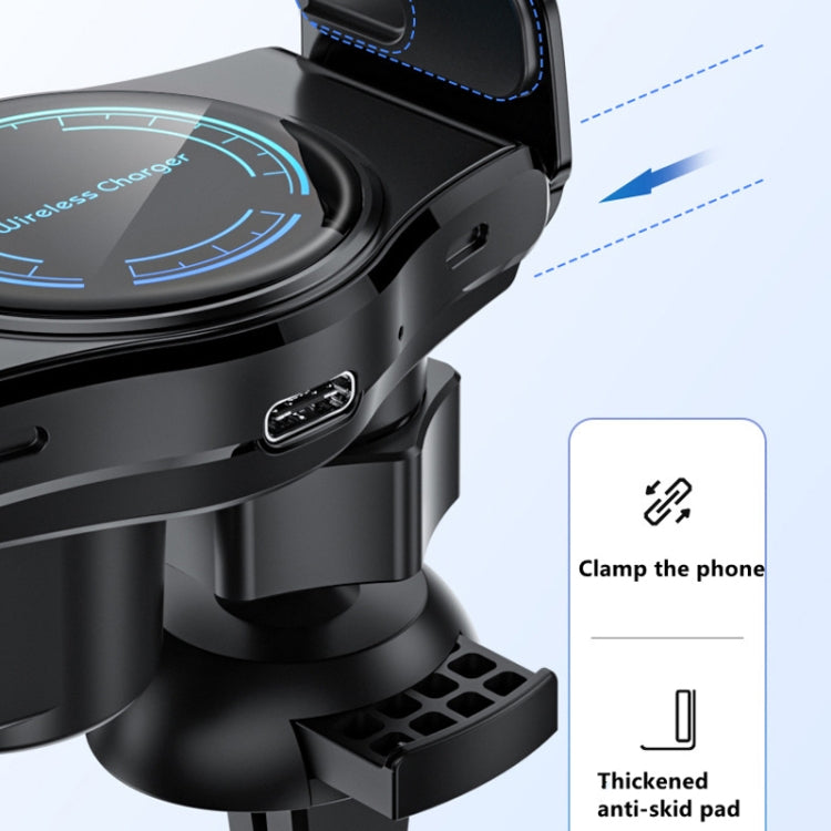 15W Mini Car Wireless Charger Phone Smart Sensing Holder(Black) - Wireless Charger Holders by PMC Jewellery | Online Shopping South Africa | PMC Jewellery