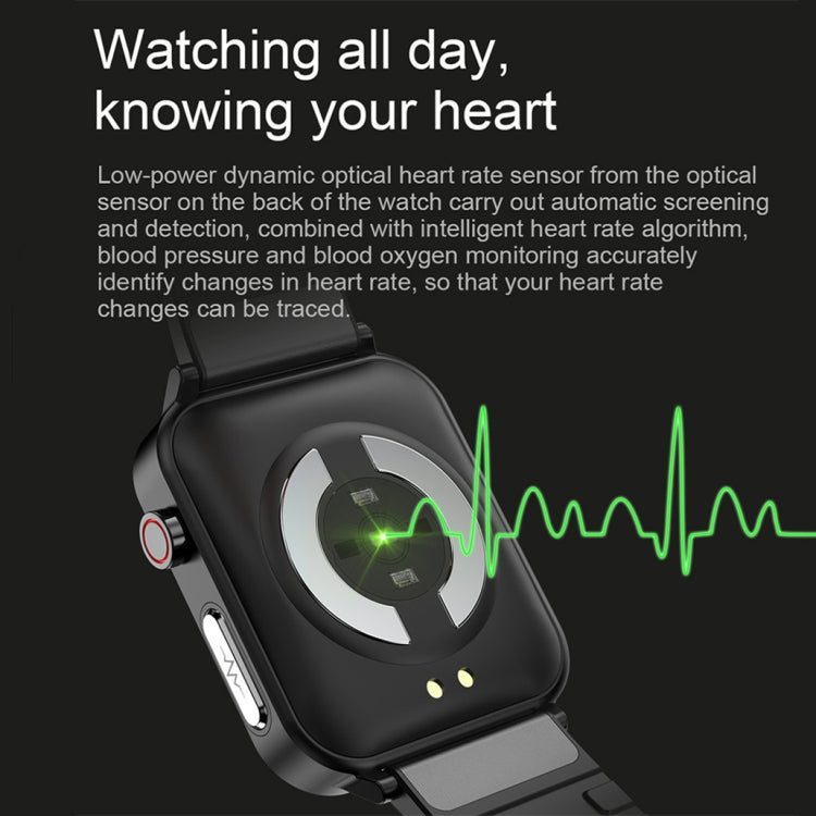 LOANIY E86 1.7 Inch Heart Rate Monitoring Smart Bluetooth Watch, Color: Black Steel - Smart Watches by LOANIY | Online Shopping South Africa | PMC Jewellery | Buy Now Pay Later Mobicred