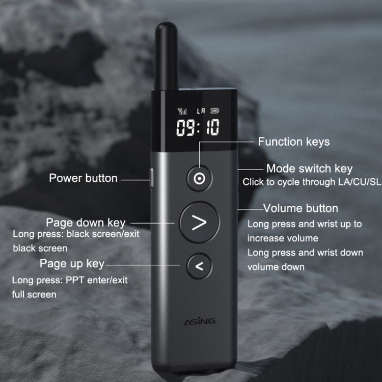 ASiNG A10 Green Light PPT Page Turning Pen Remote Control Presentation Pen, Capacity: 32G (Gray) - free shipping - PMC TechLife - Order now!