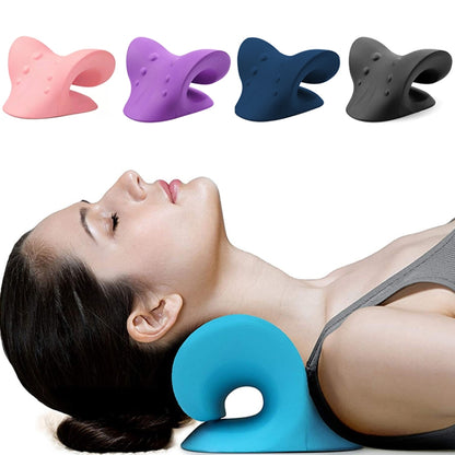 Neck Shoulder Stretcher Relaxer Cervical Chiropractic Traction Device Pillow(Pink) - Cushions & Pillows by PMC Jewellery | Online Shopping South Africa | PMC Jewellery
