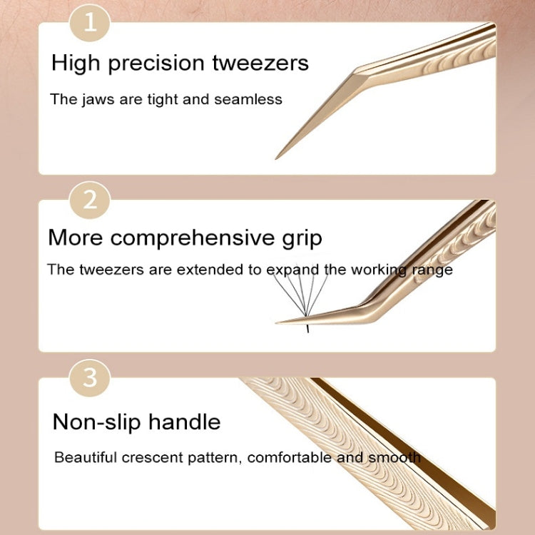 Eyelash Clip Eyelash Tweezers High Precision Eyelash Extension Tool(Golden Feather Clip) - Tools by PMC Jewellery | Online Shopping South Africa | PMC Jewellery