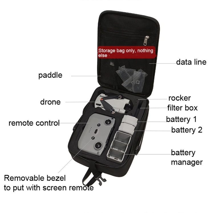 BKANO Storage Bag Shoulder Bag Messenger Bag Suitcase for DJI Mini 3 Pro(Black) - free shipping - PMC TechLife - Order now!