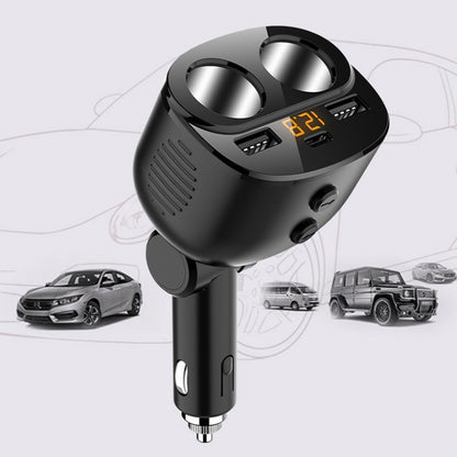 Car Charger With Switch Double Cigarette Hole Car Socket(C06 Neutral) - Car Charger by PMC Jewellery | Online Shopping South Africa | PMC Jewellery