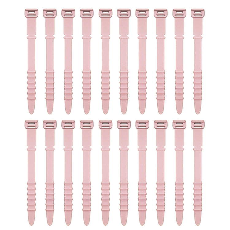 3 Sets 20pcs/Set  Fishbone Silicone Cable Tie Cable Organizer Winder, Color: Pink - Cable Organizer by PMC TechLife | Online Shopping South Africa | PMC TechLife | Buy Now Pay Later Mobicred