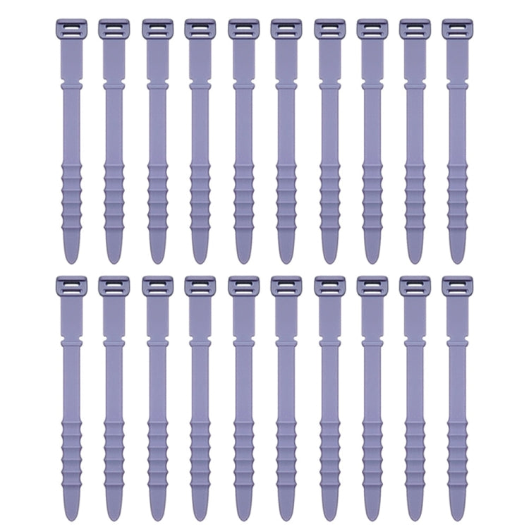 3 Sets 20pcs/Set  Fishbone Silicone Cable Tie Cable Organizer Winder, Color: Purple - Cable Organizer by PMC TechLife | Online Shopping South Africa | PMC TechLife | Buy Now Pay Later Mobicred