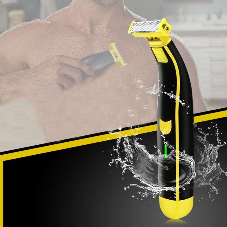 Electric Razor Portable USB Rechargeable Men Shaver(Yellow Black) - Electric Shavers by PMC TechLife | Online Shopping South Africa | PMC TechLife