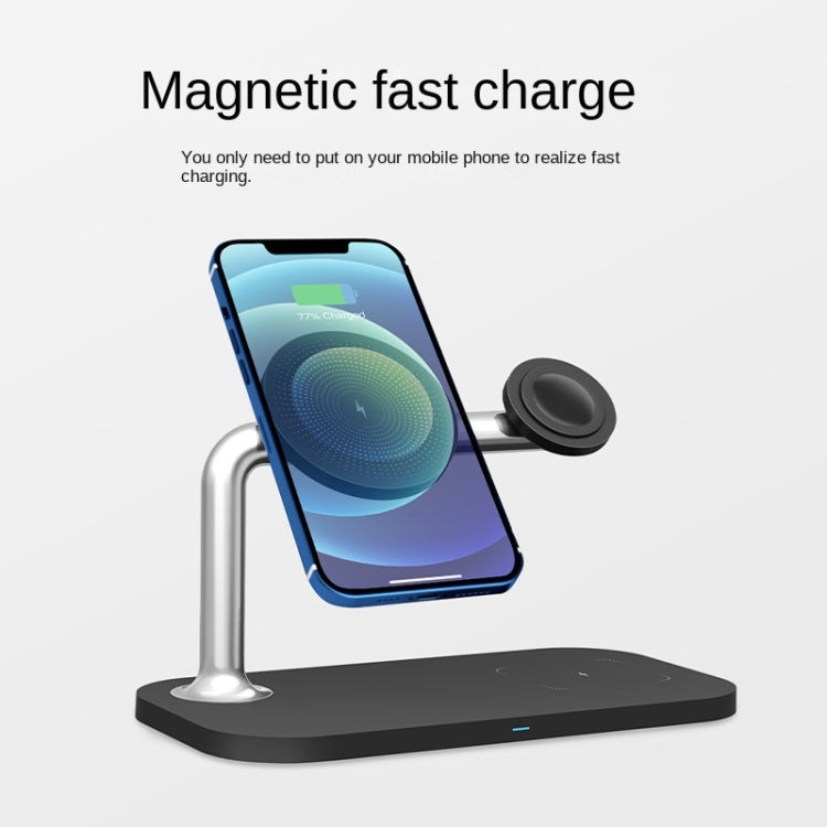 3 In 1 Magnetic Wireless Charger For iPhone12/13&iWatch&AirPods(White) - Multifunction Charger by PMC Jewellery | Online Shopping South Africa | PMC Jewellery