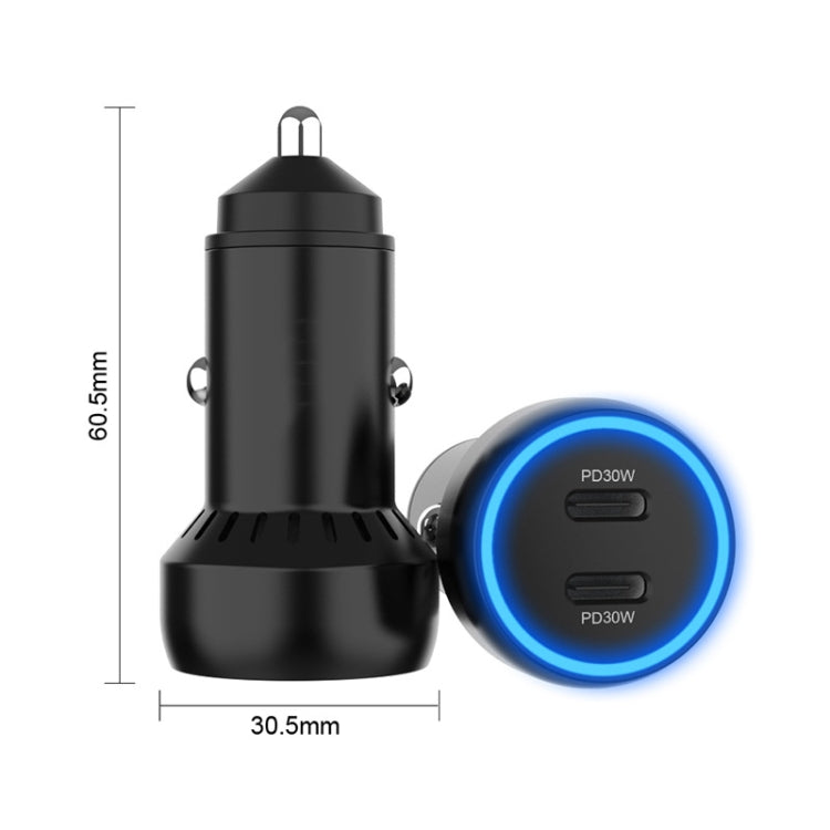 IBD352 Aluminum Alloy Dual Interface Car Charger, Spec: Double QC3.0 36W - Car Charger by PMC TechLife | Online Shopping South Africa | PMC TechLife