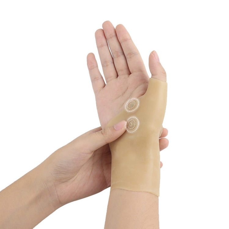 4 PCS Silicone Magnetic Therapy Glove Wrist Sprain Fixed Wrist Cover, Size: One Size(Skin Color) - Corrector by PMC Jewellery | Online Shopping South Africa | PMC Jewellery