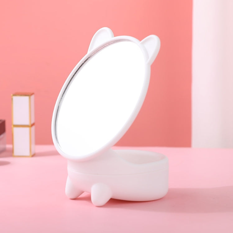 Detachable Cute Kitten Desktop Makeup Mirror with Storage Function(White) - Mirror by PMC Jewellery | Online Shopping South Africa | PMC Jewellery