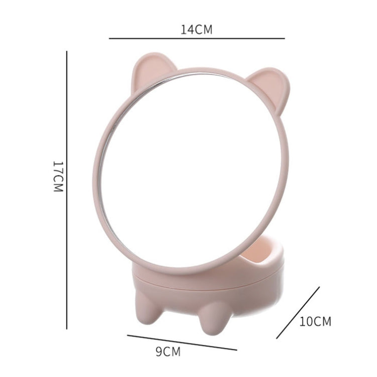 Detachable Cute Kitten Desktop Makeup Mirror with Storage Function(Green) - Mirror by PMC Jewellery | Online Shopping South Africa | PMC Jewellery