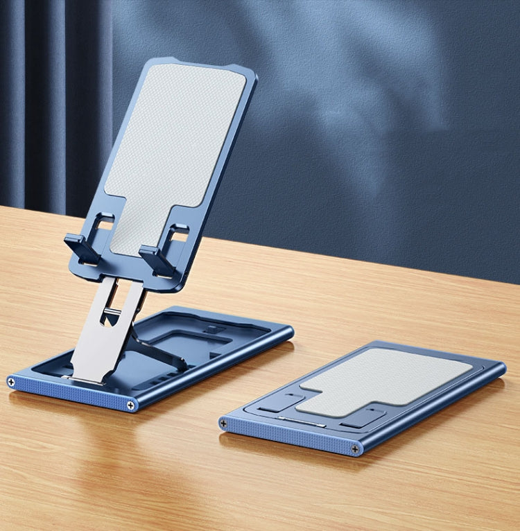 028 Portable Foldable Aluminum Alloy Phone Live Holder(Blue) - Desktop Holder by PMC Jewellery | Online Shopping South Africa | PMC Jewellery