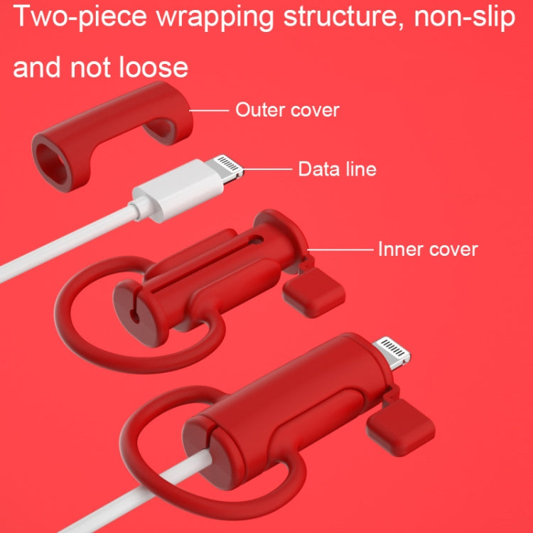 3 PCS Soft Washable Data Cable Silicone Case For Apple, Spec: 8 Pin (Mint Green) - Cable Organizer by PMC TechLife | Online Shopping South Africa | PMC TechLife