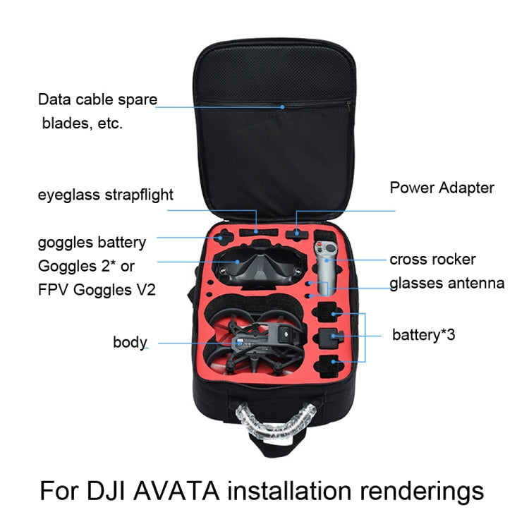 Drone Waterproof Backpack Organizer for DJI Avata(Black) - Other by PMC TechLife | Online Shopping South Africa | PMC TechLife | Buy Now Pay Later Mobicred