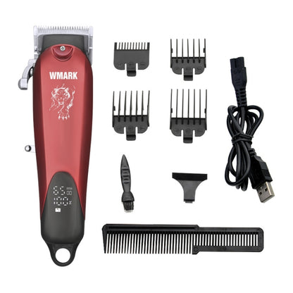 WMARK NG-103B Electric Hair Clipper Wireless LCD Display Hair Clipper(Red) - Hair Trimmer by WMARK | Online Shopping South Africa | PMC Jewellery