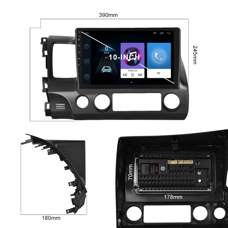 For Honda Civic 10.1 inch Android WiFi Navigation Machine, Style: Standard+12 Light Camera(2+32G) - Car MP3 & MP4 & MP5 by PMC TechLife | Online Shopping South Africa | PMC TechLife