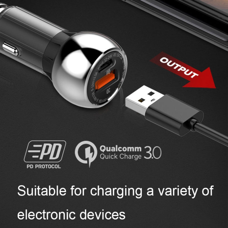 LDNIO C1 36W PD + QC 3.0 Car Fast Charger High Power Smart USB Car Charger with USB-C/Type-C Cable - Car Charger by LDNIO | Online Shopping South Africa | PMC Jewellery