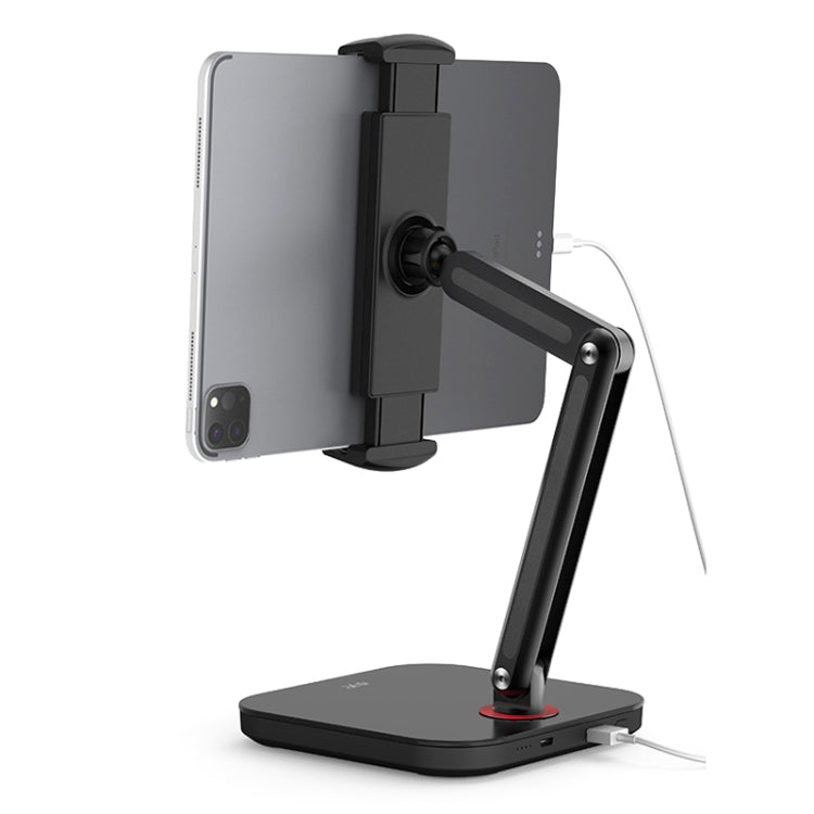 SSKY X38 Desktop Phone Tablet Stand Folding Online Classes Support, Style: Long Arm Charging Version (Black) - Desktop Holder by SSKY | Online Shopping South Africa | PMC Jewellery