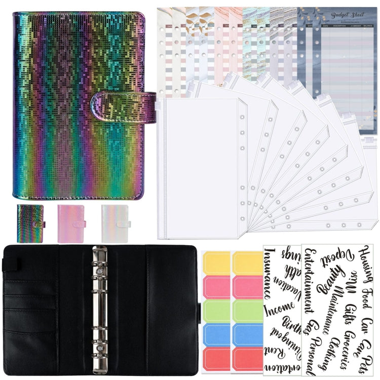 A6 Illusion Magic Square Loose-leaf PU Notebook Cash Budget Book(Black) - Notebooks by PMC TechLife | Online Shopping South Africa | PMC TechLife