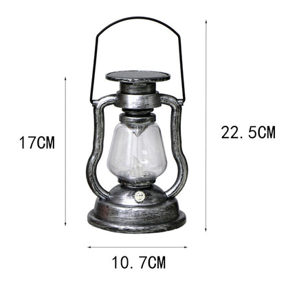 200802 Retro Solar Kerosene Lamp Shape Handheld Lamp Home Decor Flame Lamp(Rusty) - With Solar Panel by PMC Jewellery | Online Shopping South Africa | PMC Jewellery