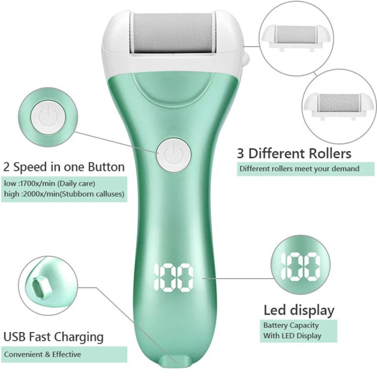 Electric Foot Grinder Digital Display USB Pedicure Peeling(Pink) - free shipping - PMC TechLife - Order now!