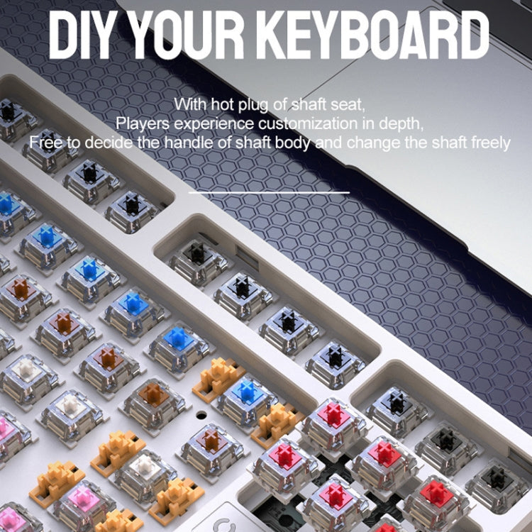 ZIYOU LANG K87 87-key RGB Bluetooth / Wireless / Wired Three Mode Game Keyboard, Cable Length: 1.5m, Style: Banana Shaft (Yacht Blue) - Wireless Keyboard by ZIYOU LANG | Online Shopping South Africa | PMC Jewellery