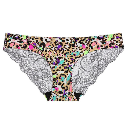 606 3pcs Sexy Lace One-piece Perspective Low-waist Ladies Underwear, Size: S(Colorful Leopard) - Ladies Underwear by PMC Jewellery | Online Shopping South Africa | PMC Jewellery