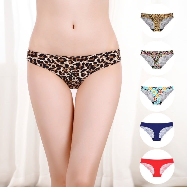 606 3pcs Sexy Lace One-piece Perspective Low-waist Ladies Underwear, Size: S(Leopard) - Ladies Underwear by PMC Jewellery | Online Shopping South Africa | PMC Jewellery