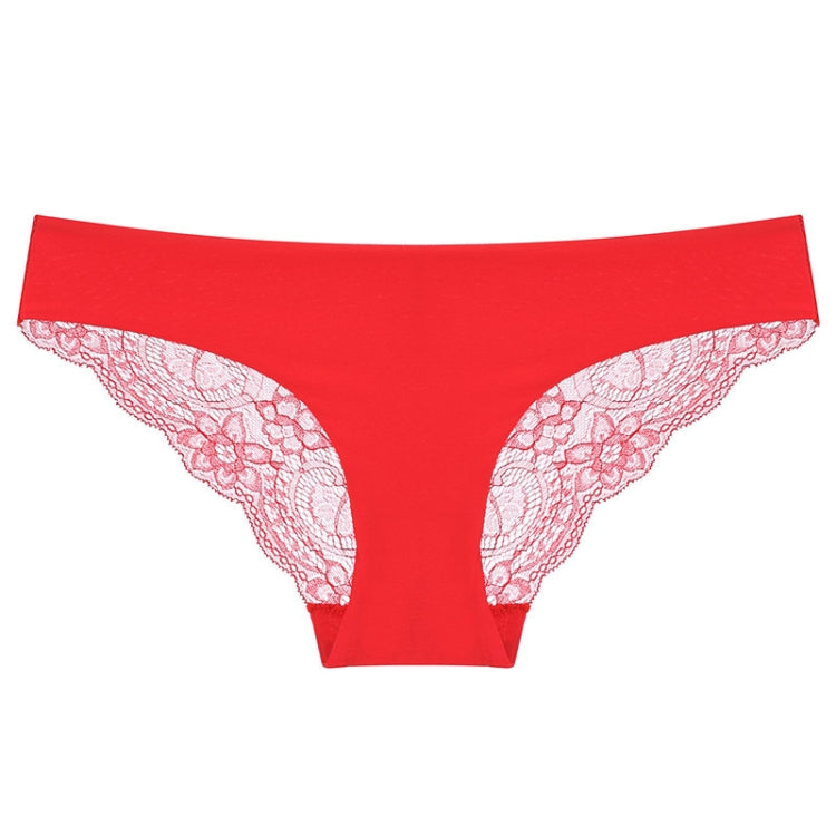 606 3pcs Sexy Lace One-piece Perspective Low-waist Ladies Underwear, Size: M(Red) - Ladies Underwear by PMC Jewellery | Online Shopping South Africa | PMC Jewellery