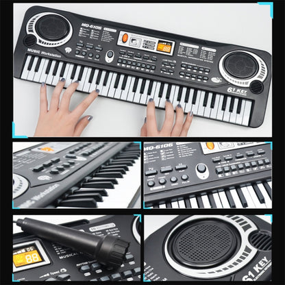 MQ6106 61-Keys Multifunctional Electronic Organ Children Toy with Microphone, Spec: EU Plug - Keyboard Instruments by PMC Jewellery | Online Shopping South Africa | PMC Jewellery