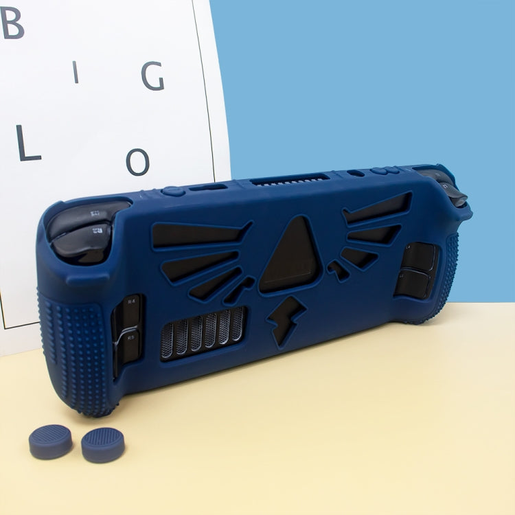 For Steam Deck V V4-1 Pocket Consoles Silicone Non-slip Protective Case with Holder Function(Blue) - Accessories by PMC TechLife | Online Shopping South Africa | PMC TechLife