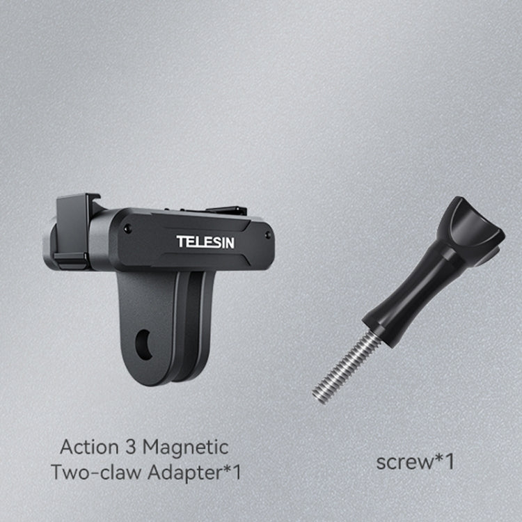 For DJI OSMO Action 3 TELESIN Magnetic Two Claw Adapter Action Camera Accessories - free shipping - PMC TechLife - Order now!