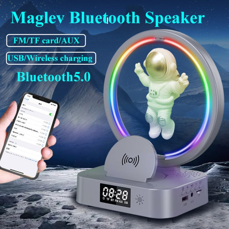 Y-558 Magnetic Levitation Astronaut TWS Bluetooth Speaker With RGB Light,Style: Silver Wireless Charging - Desktop Speaker by PMC TechLife | Online Shopping South Africa | PMC TechLife